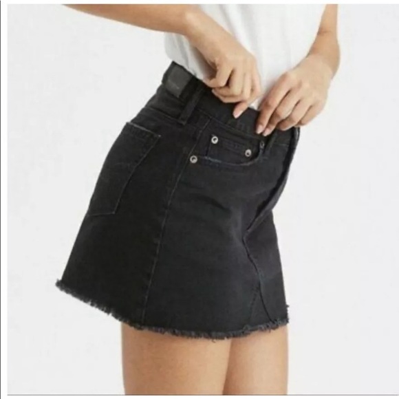American Eagle High Rise Black Denim Skirt - Picture 2 of 7